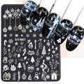 Xmas Snowflake Leaf Image Christmas Transfer Nail Stamping Plates Stainless Steel Manicure Scissors