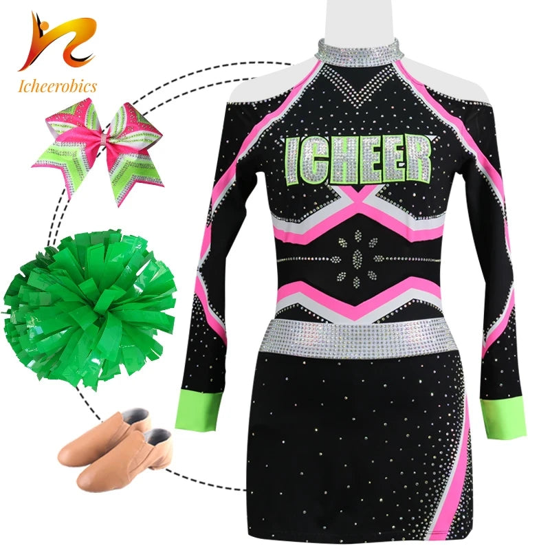 Wholesale Custom Plus Size All Star Orange Blank Cheerleading Uniforms Varsity Cheer Leader High School Skirt Best Price Uniform