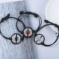 Abiding Fashion Simple Unisex Blue Topaz Diffusion Sapphire Gemstone 925 Silver Charm Knot Bracelet for Women and Men