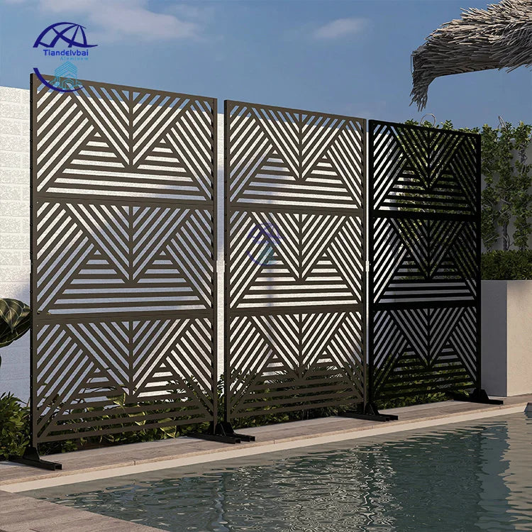 Wholesale 3D Model Garden Fencing Decorative Laser Cut Aluminum Fences Easily Assembled with Powder Coated Frame