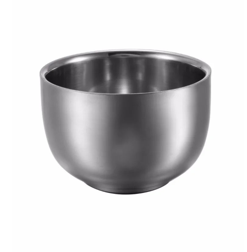 Double Layer Durable Stainless Steel Shave Brush Shaving Bowl