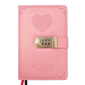 Life Is a Doodle A5 PU Leather Locking Journal Girls' Diary Gift Set with Password Protected Notebook Cover Paper Material