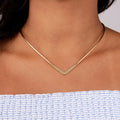 2021 Minimalist Jewelry Textured V Shape Collar Necklace Gold Plating V Shape Choker Necklace Women Jewelry