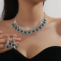 Women's Fashion Jewelry Set Peacock Tail Design with Dazzling Rhinestones Gold Plated Copper Alloy & Brass for Weddings Parties