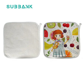 Subbank Pot Holder Sublimation Blank Non Slip Heat Resistant Linen Sublimation Fabric Pot Holder 20*20cm