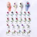 GREENKEM New Arrival Gold Silver Rose Flower Design 3D Nail Art Charms Decoration Alloy Metal Rose Nail Charms