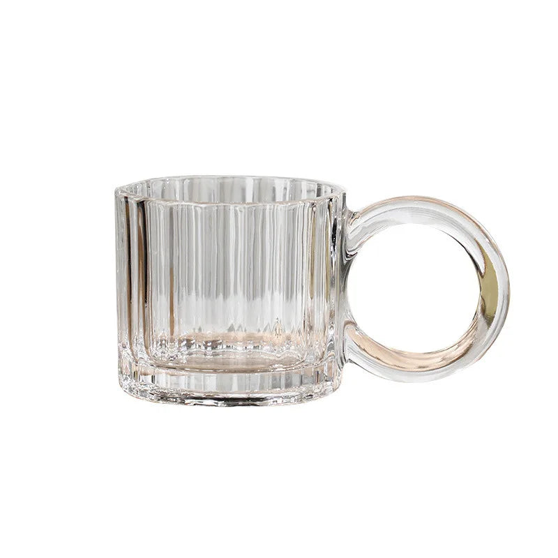 Multi Milk Glass Cup with Big Handle Heat Resistant Borosilicate Glass Mug
