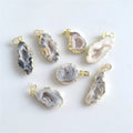 Fashion Natural Druzy Rock Crystal Pendant Quartz Agate Geode Cluster Stone Gems Necklace Gift