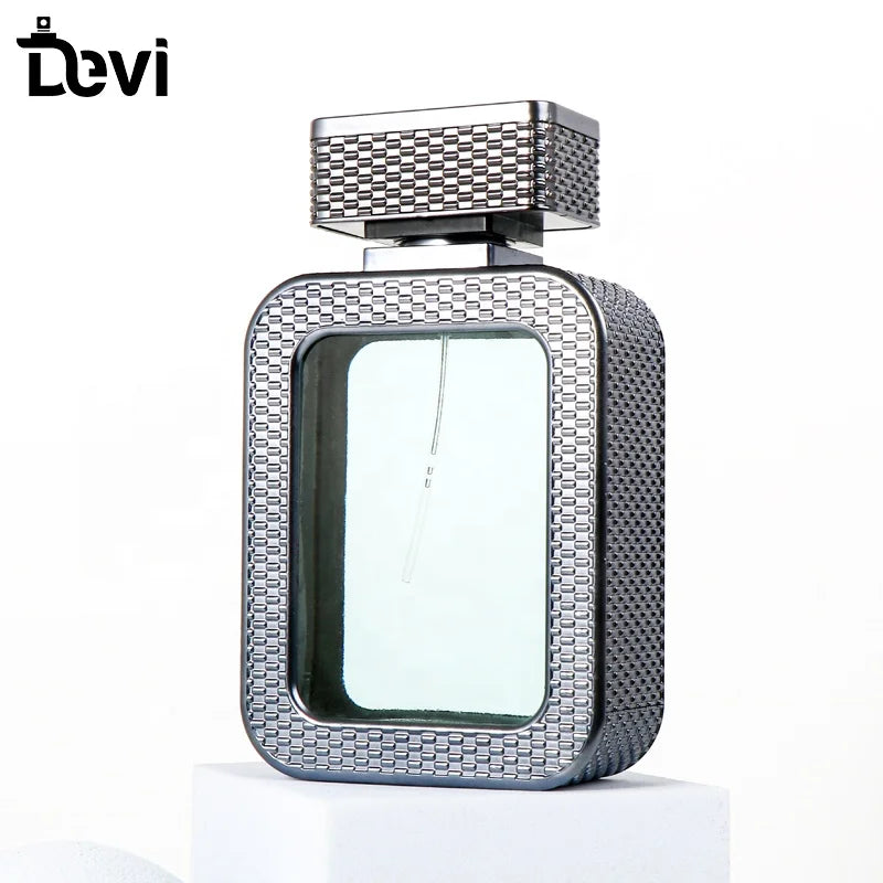 Oem Refillable Perfume Bottle 100ml Portable Square Empty Clear Glass Perfume Atomizer Bottle
