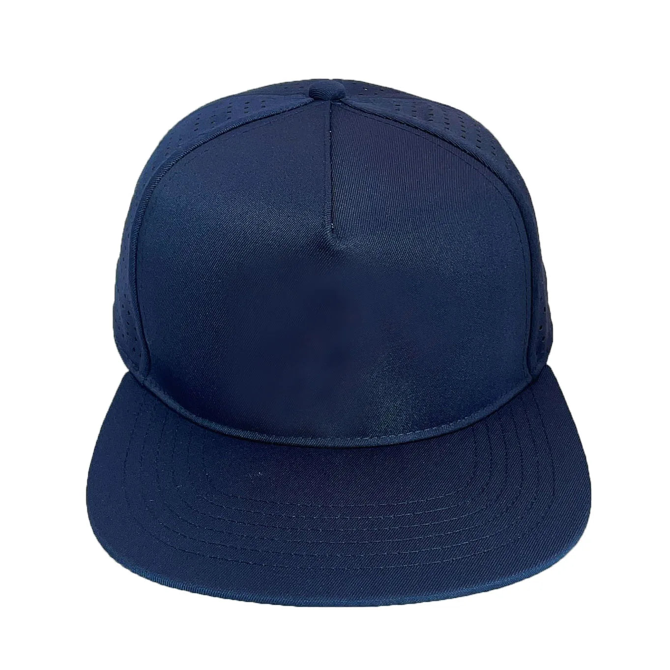 Custom  5-panel Flat Brim Snapback Hat Waterproof Performance Perforated Hat Custom 3D Embroidery Caps
