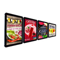 Fast Food Light Drink Menu Illuminated Led Board Rectangle Ultra Slim Black Frame Wall Counter Display Restaurant Food Menu