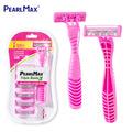 Pearl Max Cheap OEM Disposable Triple Blade Stainless Steel Blade Razor Plastic Handle Barber Disposable Razor