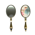 Source Factory High Quality Vintage Hand Held Travel Makeup Mirror Luxury Metal Chrome Finish Oval Shape Small Size