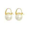 European American Retro-Style I Pearl Earrings Geometric Gold Stainless Steel Autumn Winter Net Red Design for Women