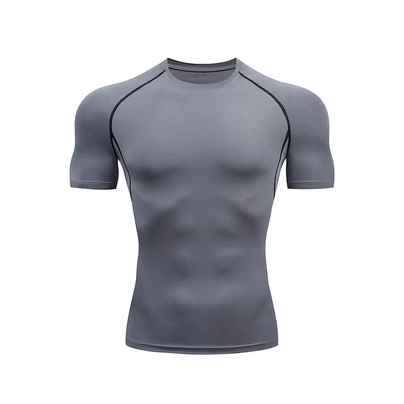 Custom Unisex Fitted Polyester Tshirts Quick Dry Running Fitness Sports T-thirt Sublimation Athletic Gym Compression Men T Shirt