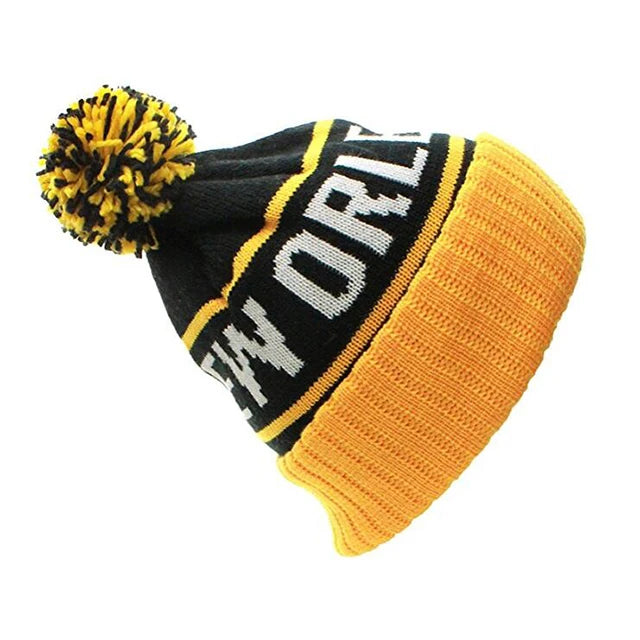 Custom Women Beanie Hats With Pom logo Jacquard Knitting Pom Pompom Beanie Hat