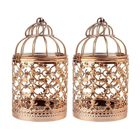 Small Vintage Birdcage Style Iron Tealight Lantern Home Decorative Candle Holder for Christmas Table Decoration