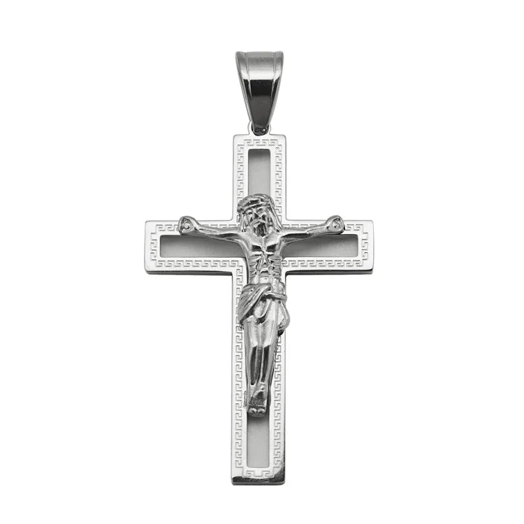 Fashion Gold Plated Hollow Pendant Stainless Steel Jesus Cross Pendant
