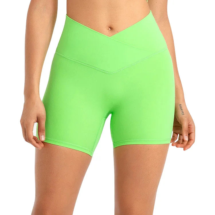 V Shape Waist Soft High Waist Quick Dry Lightweight Running Fitness Shorts for Women