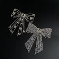 Luxury 3D Iron-on Embroidery Patch Handmade Crystal Rhinestone Bowknot Beaded Applique with Glass 11x14cm Topz