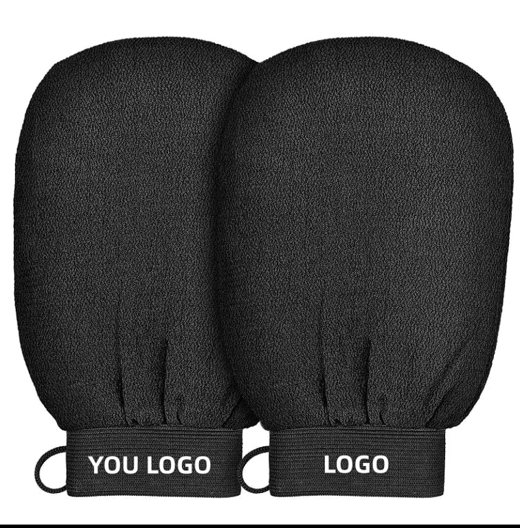 Custom Logo Reusable Viscose Exfoliating Mitt Moroccan Bath Glove Hammam Body Scrub Exfoliating Glove