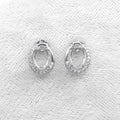 Sterling Silver 5*7/6*8mm Semi Mount Stud Earrings Empty Support Blank Claw Setting S925 Base Without Center Stone for DIY Inlay