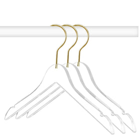 Wholesale Transparent Adults Plastic Clothes Hanger Anti-slip Acrylic Clothes Hanger