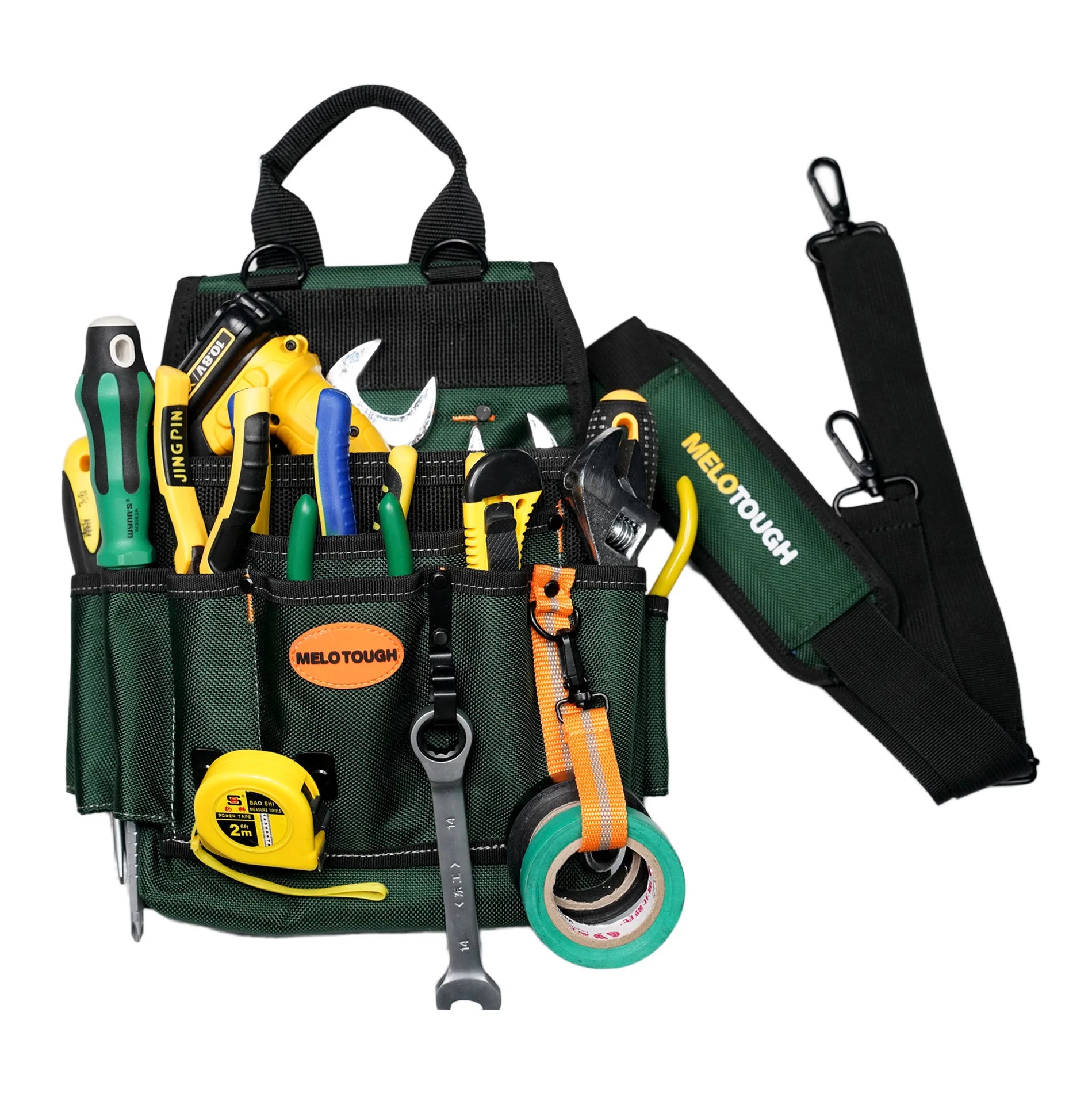 Heavy Duty Professional Electric Multiple Pockets Tool Organizer Electrician Construction Tool Pouches for Carpenters