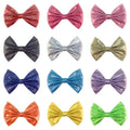 5 Inch PU Gold Glitter Metallic Bows for Hair Clip Hairpin Handmade Bowknot for Party Costume Ball  Bow DIY for Hair Accessories