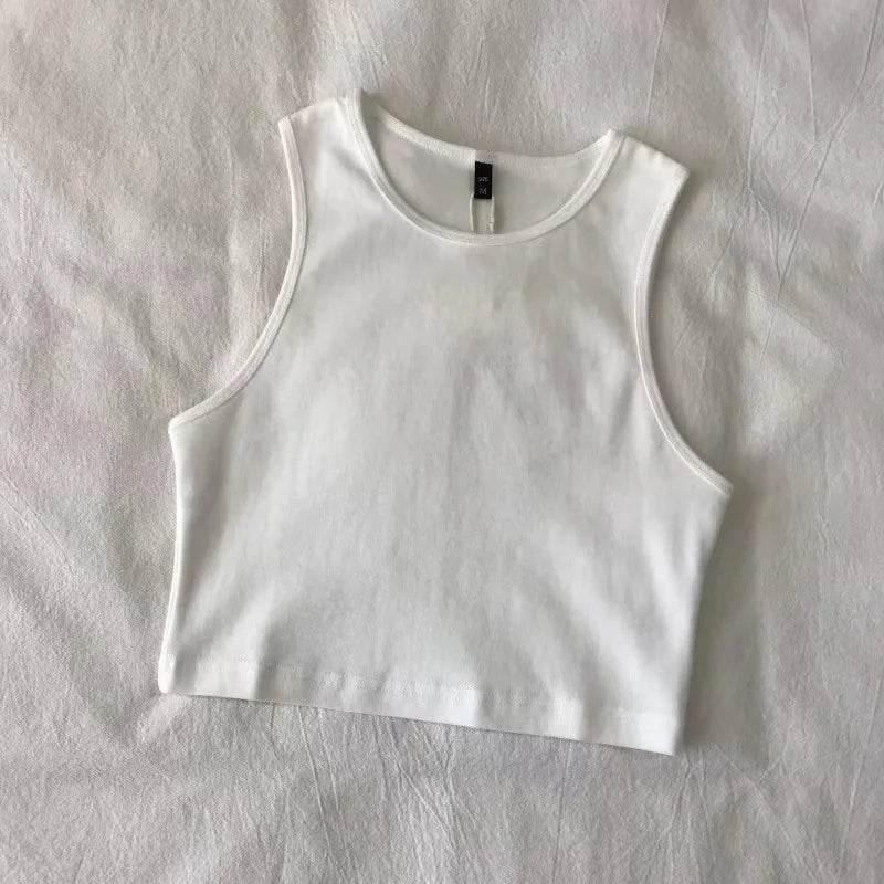 Wholesale 2025  Summer Short Crop Beach Vest  Waist Thin Elastic Sleeve