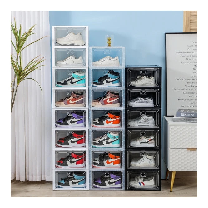 Wholesale  Hotsale Clear Customized Shoe Box With Custom Logo Display Case Home Shoe Storage Box Plastic Shoebox
