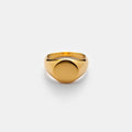 Wholesale Waterproof Jewelry Custom Logo Engraved 18K Gold Plated Stainless Steel Gold Geometric Oval Blank Signet Ring YF2996