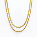 Simple 18K Gold Plated Dainty Bead Layer Stainless Steel Snake Chain Necklace Tarnish Free & Waterproof Dainty Necklace