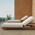 FERLY Luxury Customized OEM Solid Wood Teak Outdoor Garden Furniture Chaise Wood Pool Sun Loungers for Beach