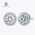 Rochime Fashion Round Brilliant  Diamond Stud Earrings  925 Sterling Silver Rhodium Plated Zirconia Fine Jewelry for Women