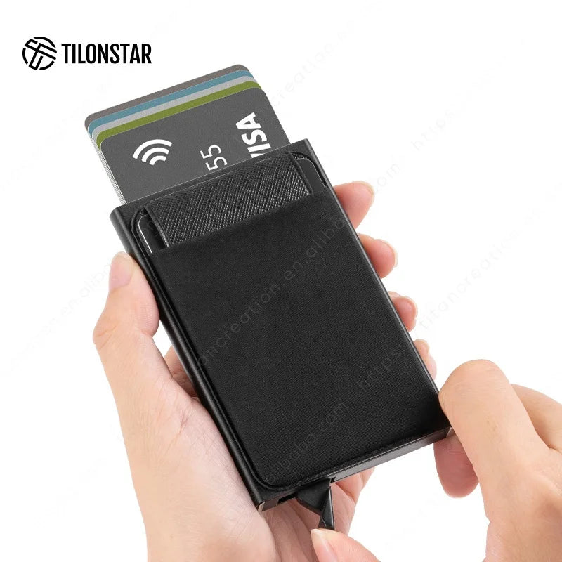 Pop up Smart Wallet Bank Card Holder Slim Wallet Rfid Aluminum Wallet for Men