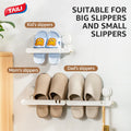 Taili Plastic Wall-mounted Shoe Racks Punch-free Bathroom Slipper Holder Hanging Rack Shoe Slippers for Bathroom