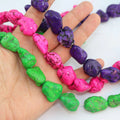 TB0075 Hot Pink Green Purple Black White Multi Colored Chunky Stone BeadsTurquoise Magnesite Nugget Beads for Jewelry Making