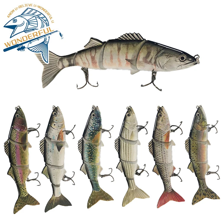 4 Sections Lifelike Hard Plastic 230mm 119g Big Game Multi Jointed Lure Saltwater Wobbler Swimbait