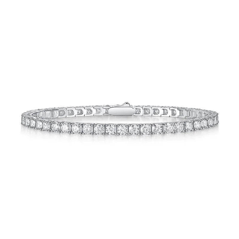 925 Sterling Silver Moissanite Tennis Bracelet for Men and Women Hiphop Rock 18K Gold Plated Luxury Jewelry