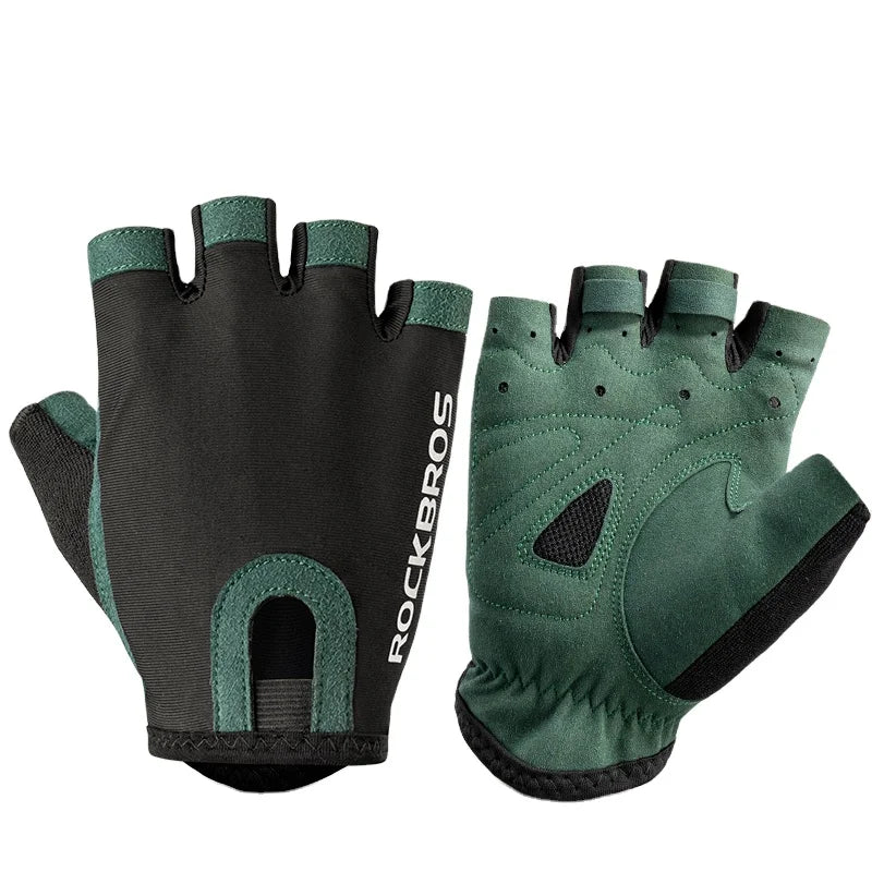 ROCKBROS Summer Racing Gloves Half-Finger Breathable Bike Cycling Sports Gloves Made of Cotton Polyester Riding Gloves