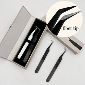 Volume Lashfiber Tip Tweezers for Eyelash Extension Private Label Lash Extension Tweezers for Eyelash Extension