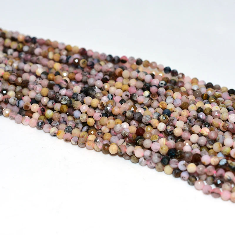 Factory Wholesale Price 100% Natural 3mm Faceted Pink Opal Loose Gemstone Beads