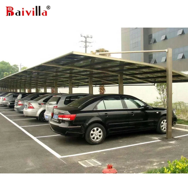 Modern Simple Waterproof Powder Coated Aluminum Car Parking Shed Canopy Roof Free Standing Carport