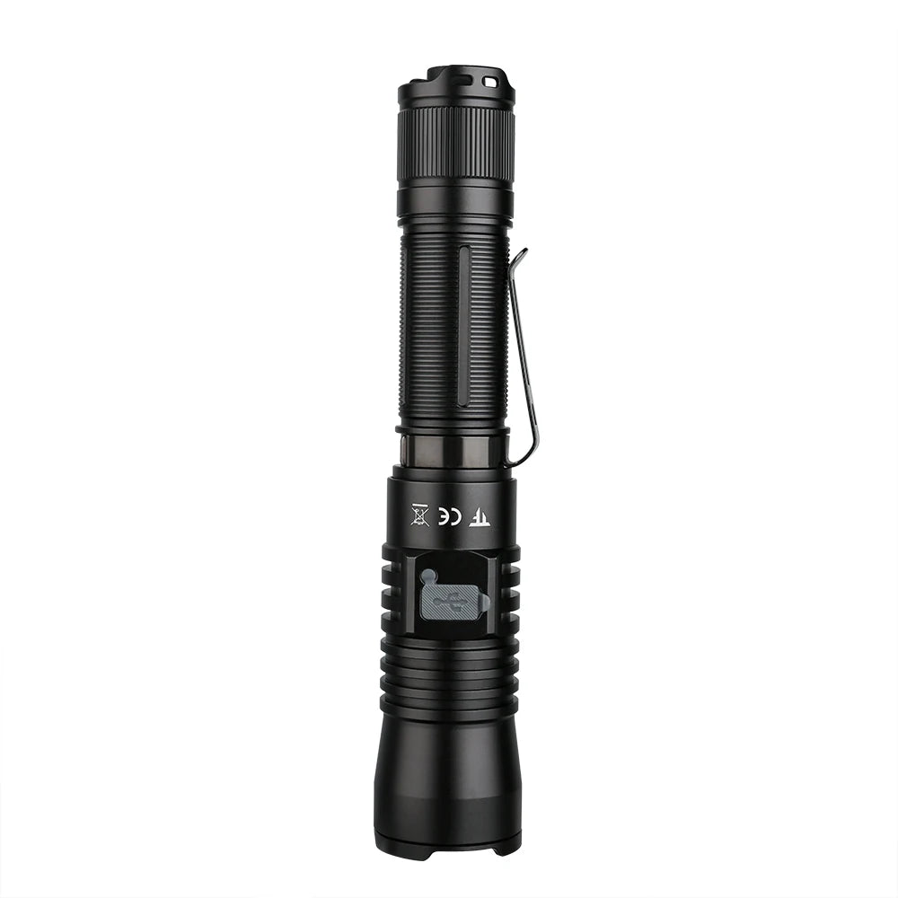 High Powered LEP Laser Flashlight for T30R 460 Lumens Aluminum Alloy Tactical Camping Hunting IP68 Rechargeable
