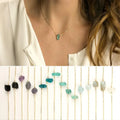 Raw Crystal Necklace Stainless Steel Chain with Rough Stone Gemstone Necklace