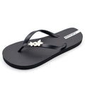 Women's Summer Lightweight Anti-Slippery Rubber Flip Flops Outdoor Slippers with Embroidery Comfortable for Women