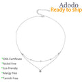 Original Design Fashion Double Layer Chain 925 Silver 0.5ct Vvs GRA Certificate Moissanite Fine Chokers Necklaces for Ladies