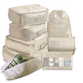 8 PCS Fashion Durable Waterproof Travel Luggage Organizers Set for Clothes Shoes Cosmetics Toiletries Storage
