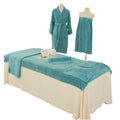 7pcs Waffle Blue Bath Towels Set Highly Absorbent Quick Drying Towels for SPA Beauty Salon Bathroom Salon Towels